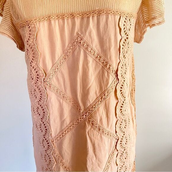TULAROSA Revolve Clayton Mini Dress Rare Peony Color M Peach Boho Embroidered - Picture 10 of 11